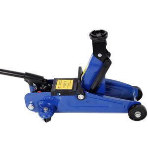 Martinetto idraulico a carrello in acciaio blu da 1,5 tonnellate a basso profilo per auto, con intervallo di sollevamento da 5 a 11,8 pollici - Product Image 5