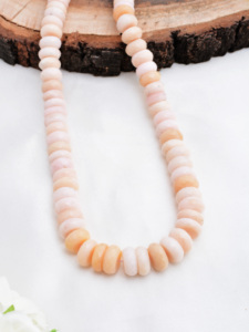 Pink Opal Faceted Rondelle Beads Natural 9-11mm 16 Inches for Fine Jewelry Making High Quality - Product Image 3