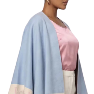 Blue Pink <b>Wool</b> Soft Pashmina Shawl with Elegant Draped Design Warm Fashion <b>Wrap</b> Accessory Women Adult Wedding Party Gift - Product Image 3