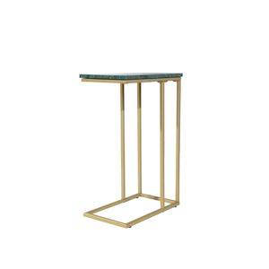 Mesa 'C' de mármol de 24 pulgadas de altura con marco de metal para sala de estar Juego de 1 mueble elegante para sala de estar - Product Image 3