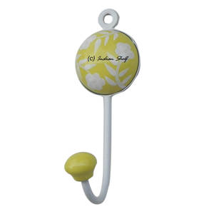 Crochets muraux décoratifs en céramique faits à la main, motif feuille de fleur jaune, patères murales décoratives faites à la main, fournisseur en gros, prix d'usine - Product Image 1