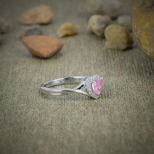 Bague en argent sterling 925 avec kunzite rose créée en laboratoire, bijoux en pierres précieuses faits à la main, cadeau élégant pour femme, bague tendance - Product Image 4