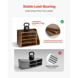 4-Compartment Wooden Mailbox Sorter Office Literature Organizer with Detachable Side Vertical <b>Storage</b> <b>File</b> Trays - Product Image 4