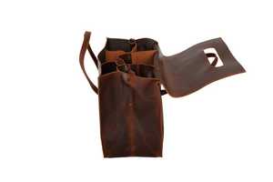 Porta Botellas de Vino de Cuero Genuino On The Go, Bolsa de Vino de Cuero de Lujo para una Sola Botella, Funda Protectora, Accesorios de Viaje LEB-0076 - Product Image 5