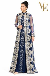 Plus Size African Lace Chiffon Mini <b>Dress</b> Half Sleeve Stand Collar Embroidered Mesh Overlay <b>Bodycon</b> Casual <b>Dresses</b> - Product Image 4