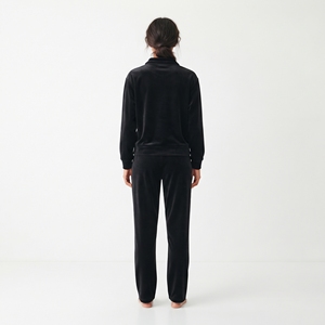 Women's Velvet <b>Tracksuit</b> 2 Piece Half Zip Sweatshirt Wide Leg Pants Set Casual Winter <b>Velour</b> Loungewear - Product Image 6
