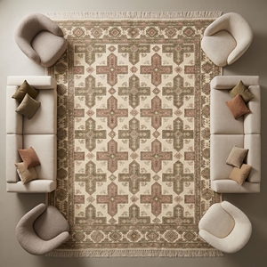 Modern Geometric Shag Area Rug Plush Carpet Polyester Fringe Floor <b>Mat</b> for Living Room Bedroom Hotel - Product Image 5