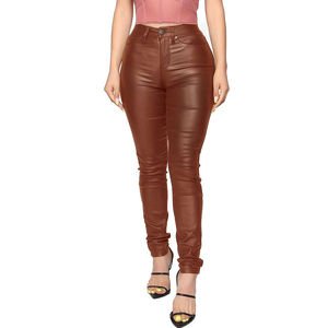 Pantalones de gamuza de color sólido para mujer, pantalones de cuero genuino de gran venta, nuevo diseño, pantalones de cuero para mujer - Product Image 5