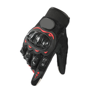 Gants de cyclisme mi-doigts pour hommes, noirs, en PU respirant, fermeture auto-agrippante, pour l'été - Product Image 1