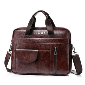 Leather <b>Laptop</b> <b>Bag</b> High Quality Material With Secure Storage Compartments Perfect For <b>Work</b> Travel And Professional Use - Product Image 1