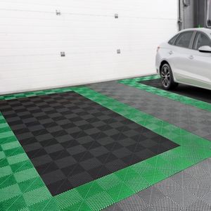 Pavimentazione Modulare 3,66m x 3,66m, 40 Pezzi, Tappetini Antiscivolo Neri in PP con Drenaggio, Pavimento in Plastica Componibile 12 Piedi - Product Image 6