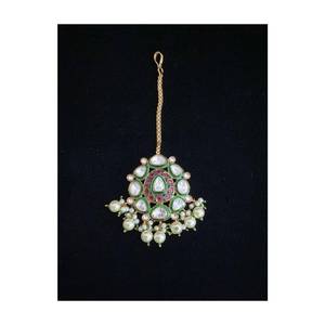 Traditional Indian Maangtika Jewelry Gold Finish Ethnic <b>Bridal</b> Head Ornament for Wedding Festival Wear Women - Product Image 6