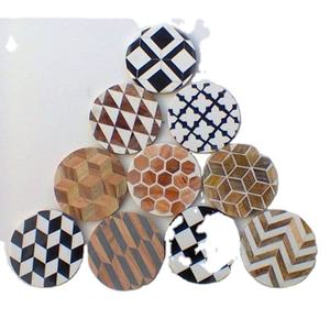 ที่รองแก้วยางเรซิน HD พิมพ์ลาย,ที่รองแก้วหนังสีน้ำตาลดำขาวดีไซน์เป็นมิตรต่อสิ่งแวดล้อมแบบกำหนดเองขนาด Wholesale1/6จำนวนมาก - Product Image 1