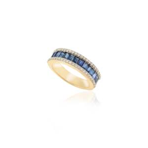 18K Solid Gold Oval Labradorite & Diamond <b>Stacking</b> Wedding <b>Ring</b> - Product Image 2