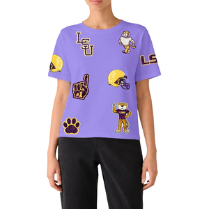 Hot Sale Eco-Friendly Half Sleeve Loose Fit Game Day Embroidery <b>T</b>-<b>Shirt</b> 100% Cotton Summer Casual Breathable Wear - Product Image 3