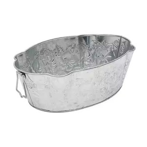 Jardinière en métal martelé avec support pour plantes d'extérieur, motif circulaire - Product Image 4