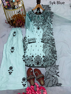 Magnifique ensemble Kurta Palazzo indien et pakistanais pour adultes, modèles Shalwar Kameez, robes imprimées numériquement pour femmes, vente en gros - Product Image 3
