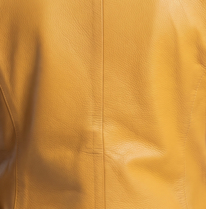 Chaqueta de cuero de oveja auténtica para mujer, estilo motero, con cuello vuelto y cremallera, estilo vintage. - Product Image 4
