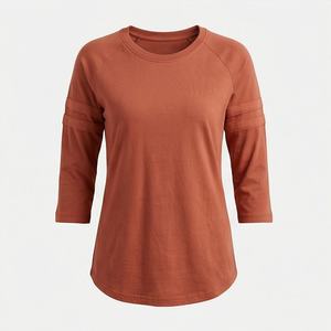 Camisetas de Algodón para Mujer, Personalizadas, de Manga Larga, Cuello Redondo, Estilo Vintage, Talla para Verano, Ropa Transpirable de Calidad a la Moda - Product Image 1