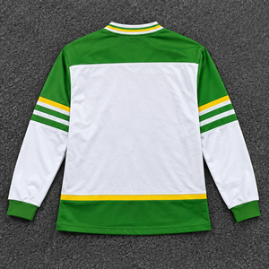เสื้อฮอกกี้น้ำแข็งคอวีแบบยูนิเซ็กซ์แขนยาว 100% โพลีเอสเตอร์ระบายอากาศได้ดีสีเขียวสีขาวสีเหลืองเสื้อกีฬาแบบสวม - Product Image 2