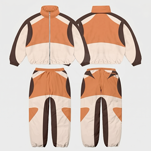 Custom Printed Slim Fit Windbreaker Tracksuit for Men-100% Cotton Two-Piece Jacket and Trouser <b>Set</b> - Product Image 4