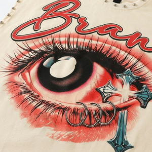 Glory Custom Oversized <b>Rhinestone</b> DTG Graphic Printed Tank <b>Top</b> New Trendy Street Wear Design For Unisex Wear - Product Image 4