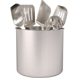 Fancy Style Stainless Steel Metal Utensil Caddy With Round Shape <b>Tabletop</b> Cutlery Holder For Kitchen And Dining Table Decor - Product Image 3