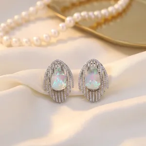 ต่างหูหินโทนสีเงินคุณภาพสูงทันสมัยทันสมัยสำหรับใส่ไปงานเลี้ยงงานแต่งงานคอลเลกชันเครื่องแต่งกายสำหรับผู้หญิงและเด็กผู้หญิง - Product Image 1