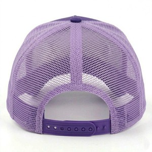 <b>Purple</b> Mesh Trucker <b>Hat</b> with Transparent Front Panel Adjustable Snapback Unisex Casual Summer Cap 6-Panel Design - Product Image 3