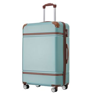 Bagaglio rigido con lucchetto TSA, valigia leggera espandibile da 24 "con ruote Spinner, bagaglio singolo Vintage, verde - Product Image 1