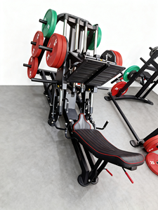 Máquina de <span class=keywords><strong>prensa</strong></span> de piernas de doble sistema 45 <span class=keywords><strong>con</strong></span> carga de placas para ejercitar músculos de piernas y core, directamente de fábrica, para gimnasio - Product Image 5