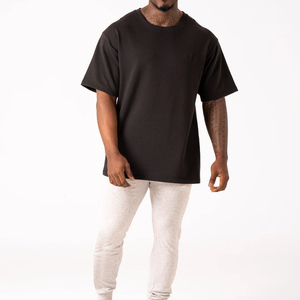 Wholesale Custom Men's Oversized T-<b>Shirts</b> Solid Color <b>100</b>% Cotton/<b>Polyester</b> Knitted Fabric Short Sleeve Short Casual Wear OEM - Product Image 2