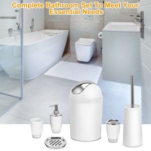 Set Completo di 6 Accessori per il Bagno con Dispenser Sapone, Portaspazzolini, Bicchiere, Portasapone e Strumenti per la Pulizia del WC - Product Image 3