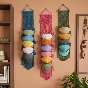 Organizador de Pared de Macramé Estilo Bohemio con 6 Niveles para Ropa y Accesorios en Diseño Multicolor - Product Image 6