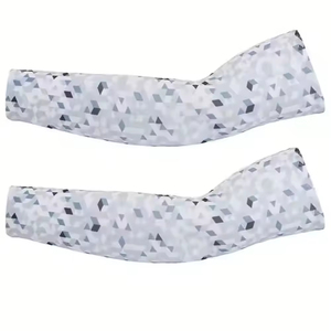 Custom Sweat Wicking Breathable UV Sun Protection Elastic Anti <b>Slip</b> Polyester <b>Nylon</b> Arm Sleeves Unisex Sports Running Cycling - Product Image 1