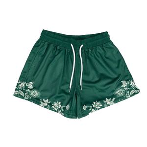 Shorts de Mujer Personalizados, Ecológicos, Transpirables, de Secado Rápido, con Estampado Floral, de Malla, Spandex y Poliéster - Product Image 5