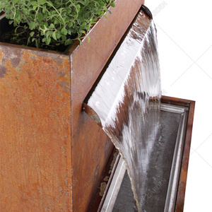 Fontaine d'eau extérieure Ornements de jardin Caractéristique d'eau en acier corten Systèmes de fontaine personnalisés - Product Image 2