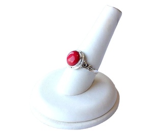 Bague de mode en corail naturel, argent 925, pour femme, taille personnalisée, technologie OEM, look classique de bague, idéale pour les fêtes - Product Image 5