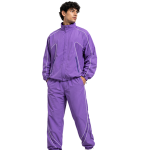 <b>Men</b> Nylon Tracksuit Full Zip <b>Jacket</b> with Matching Pants Lightweight Athletic Sportswear OEM ODM Factory Wholesale Tracksuit - Product Image 6