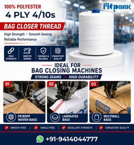 Fitpack <b>100</b>% <b>Polyester</b> 4 Ply 4/10s Bag Closer Thread High Strength Sewing <b>Yarn</b> for Bag Closing Machines - Product Image 1