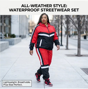 Conjunto Deportivo de 2 Piezas para Mujer, Chaqueta Cortavientos con Capucha, Nylon, Ligero, Impermeable, Secado Rápido, Transpirable - Product Image 5