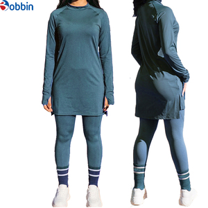 High Quality Hot Selling Comfortable Gym Sportswear Women <b>Set</b> High Stretch Thumb Hole Leggings Muslim Tracksuit Outfit - Product Image 6