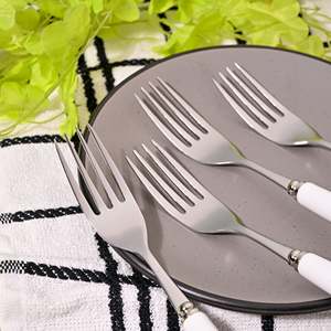 Hydrangea Bloom Metal Disposable <b>Forks</b> Set of 4-Including Dinner and Fruit <b>Forks</b> for Home Restaurant and Back to School Use - Product Image 5