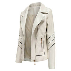 Blouson Moto en Cuir PU pour Femme WARPRO INDUSTRY, Manches Longues, Fermeture Éclair, Col Rabattu, Couleur Unie, Imperméable, Hiver - Product Image 2