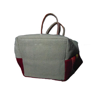 Custom Pattern Handloom Fabric Canvas Tote Bag Women New Beach Fashion Leisure Cotton Rope Shoulder Bag Large Capacity Flat Shop - Product Image 3