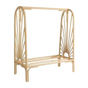 Handcrafted Natural Rattan Doll Clothes Stand Minimalist A-Frame Design <b>Miniature</b> Rack Sustainable Bohemian Toy Storage - Product Image 1