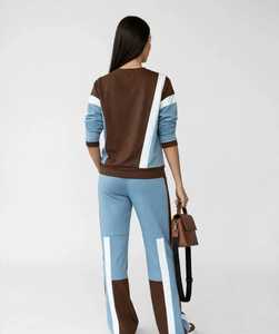 Conjunto Deportivo Casual para Mujer, Diseño 2 en 1 con Bloques de Color, Ligero, de Poliéster/Algodón, con Sudadera de Cuello Alto y Pantalones Jogger - Product Image 2