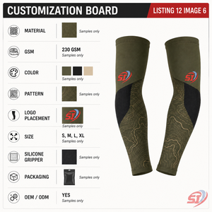 Manchons de sport en soie glacée pour hommes, protection UV, cyclisme, extérieur, logo personnalisé, respirants, séchage rapide, sérigraphie OEM - Product Image 5