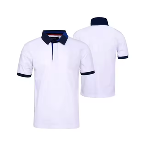 T-shirt de golf à col roulé à manches courtes, respirant, à séchage rapide, en tricot, brodé sur le devant, de qualité supérieure, personnalisé, style hip-hop, 100% coton - Product Image 1