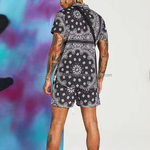 Diseño sublimado logotipo personalizado doble conjunto para los hombres moda única última tendencia conjunto de dos piezas Unisex Slim Fit - Product Image 1